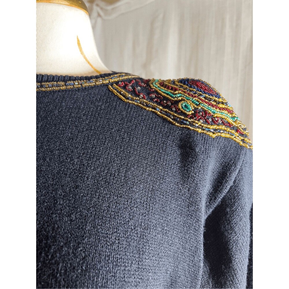 Lady Darian Sweater Dress Size XXL Vintage 90's Maximalist Black Sweater Dress - Picture 6 of 6